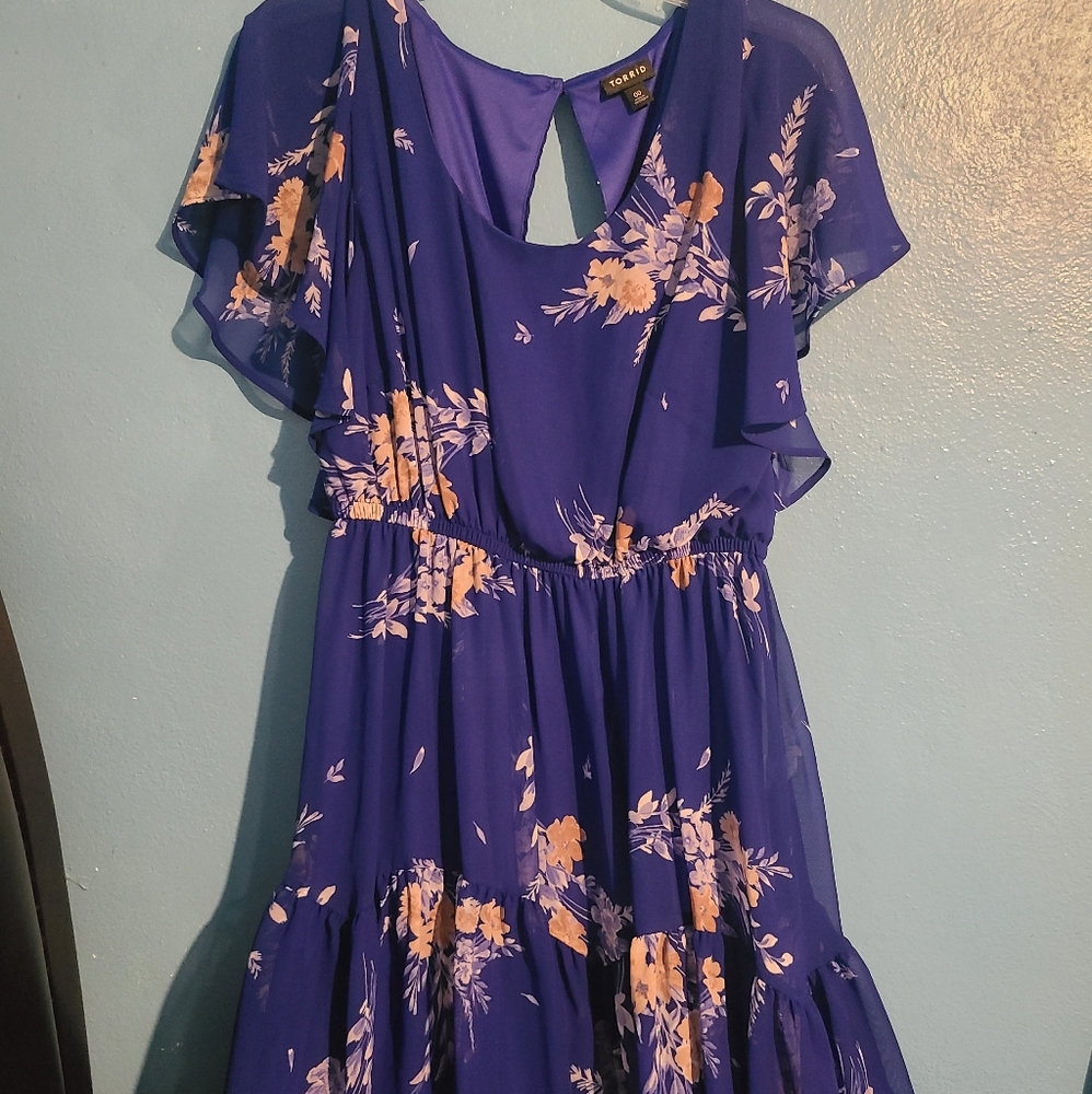 Torrid floral blue dress size 00